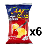 Oman Chips Box 6 Big packs 97g بطاطس عُمان