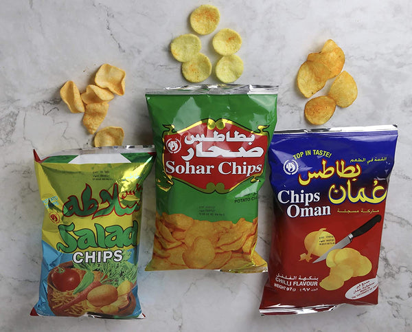 Oman Chips Box 6 Big packs 97g بطاطس عُمان